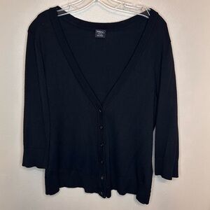 Tribal Women’s V-neck Cardigan Sweater Size XL Black